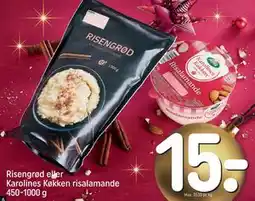REMA 1000 Risengrød eller Karolines Køkken risalamande 450-1000 g tilbud