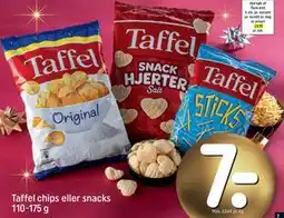 REMA 1000 Taffel chips eller snacks 110-175 g tilbud
