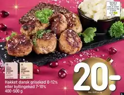 REMA 1000 Hakket dansk grisekød 8-12% eller kyllingekød 7-10% 400-500 g tilbud