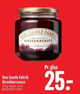 Min Købmand Den Gamle Fabrik Kirsebærsauce tilbud
