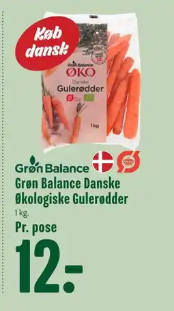 Min Købmand Grøn Balance Danske Økologiske Gulerødder tilbud