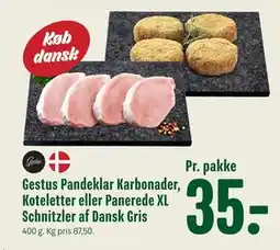 Min Købmand Gestus Pandeklar Karbonader, Koteletter eller Panerede XL Schnitzler af Dansk Gris tilbud