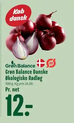 Min Købmand Grøn Balance Danske Økologiske Rødløg tilbud