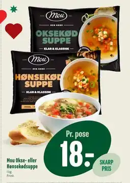 Min Købmand Mou Okse- eller Hønsekødsuppe tilbud