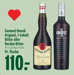 Min Købmand Gammel Dansk Original, 1-Enkelt Bitter eller Nordsø Bitter tilbud