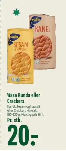 Min Købmand Wasa Runda eller Crackers tilbud