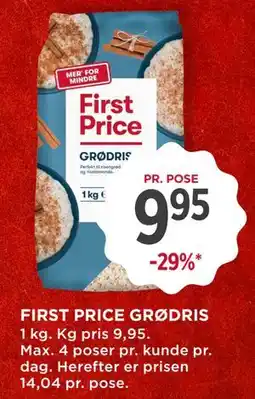 MENY FIRST PRICE GRØDRIS tilbud