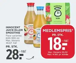 MENY INNOCENT JUICE ELLER SMOOTHIE tilbud