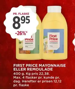 MENY FIRST PRICE MAYONNAISE ELLER REMOULADE tilbud