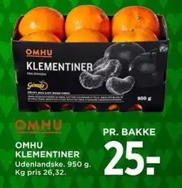 MENY OMHU KLEMENTINER tilbud