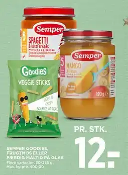 MENY SEMPER GOODIES, FRUGTMOS ELLER FÆRDIG MÅLTID PÅ GLAS tilbud
