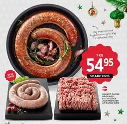 MENY HAKKET DANSK GRISEKØD 8-12 % ELLER JULEMEDISTER AF DANSK GRIS tilbud