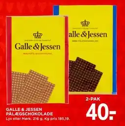 MENY GALLE & JESSEN PÅLÆGSCHOKOLADE tilbud