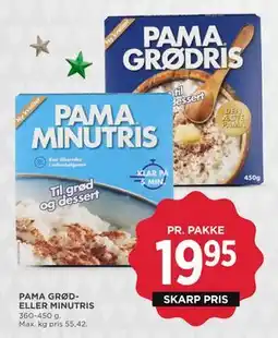 MENY PAMA GRØDELLER MINUTRIS tilbud