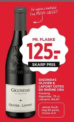 MENY GIGONDAS OLIVIER & LAFONT COTES DU RHÔNE CRU tilbud