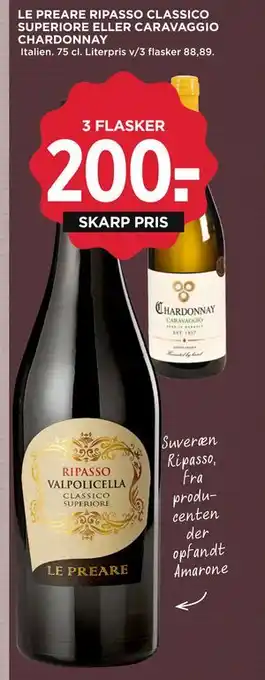LE PREARE RIPASSO CLASSICO SUPERIORE ELLER CARAVAGGIO CHARDONNAY