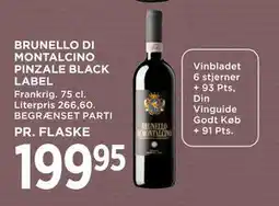 MENY BRUNELLO DI MONTALCINO PINZALE BLACK LABEL tilbud
