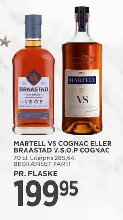 MENY MARTELL VS COGNAC ELLER BRAASTAD V.S.O.P COGNAC tilbud