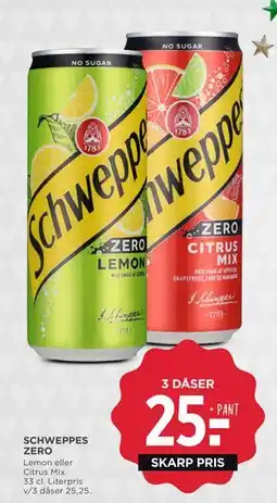 MENY SCHWEPPES ZERO tilbud