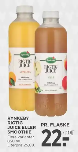 MENY RYNKEBY RIGTIG JUICE ELLER SMOOTHIE tilbud