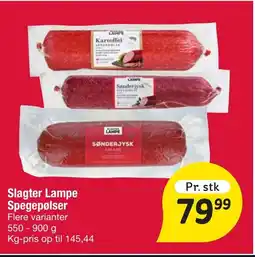 Fakta Tyskland Slagter Lampe Spegepølser tilbud