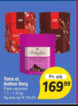 Fakta Tyskland Toms el. Anthon Berg tilbud