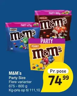 Fakta Tyskland M&M's tilbud