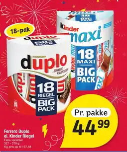 Fakta Tyskland Ferrero Duplo el. Kinder Riegel tilbud