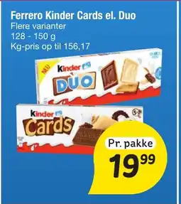 Fakta Tyskland Ferrero Kinder Cards el. Duo tilbud