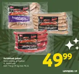 Løvbjerg Hvidebæk pølser tilbud