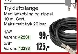 Harald Nyborg Med lynkobling og nippel. 10 m. Sort. Maksimalt tryk 20 bar. 1/4” tilbud