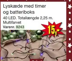 Harald Nyborg Lyskæde med timer og batteriboks tilbud