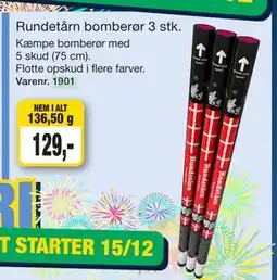 Harald Nyborg Rundetårn bomberør 3 stk tilbud