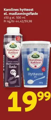 Løvbjerg Karolines hytteost el. madlavningsfløde tilbud