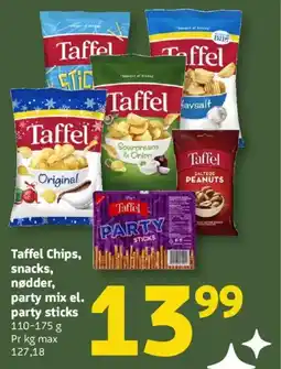 Løvbjerg Taffel Chips, snacks, nødder, party mix el. party sticks tilbud