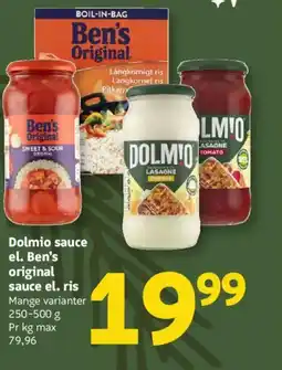 Løvbjerg Dolmio sauce el. Ben's original sauce el. ris tilbud