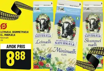 Løvbjerg Lemælk, Skummetmælk El. Minimælk 1 Ltr tilbud