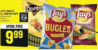 Løvbjerg Lay's, Bugles El. Doritos Chips 125-175g tilbud