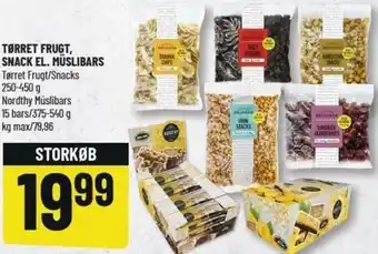 Løvbjerg Tørret Frugt, Snack El. Müslibars 250-450g tilbud