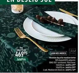 Imerco Mistelten dug eller mundservietter tilbud