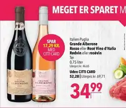 Citti Grande Alberone Rosso eller Rosé Vino d’Italia Rødvin eller rosévin tilbud