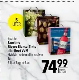 Citti Faustino Rivero Bianco, Tinto eller Rosé VdM tilbud