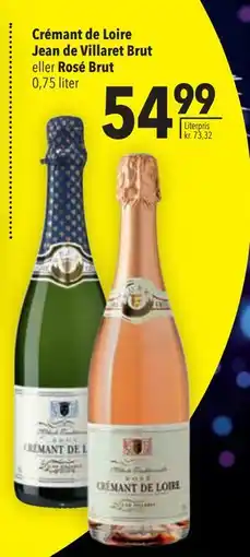 Citti Crémant de Loire Jean de Villaret Brut eller Rosé Brut tilbud