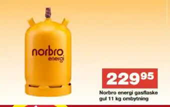 Bauhaus Norbro energi gasflaske gul ombytning tilbud