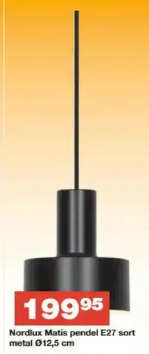 Bauhaus Nordlux Matis pendel E27 sort metal tilbud