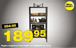 Bauhaus Regalux tunglastreol med 5 hylder sort 180x90x40 cm tilbud