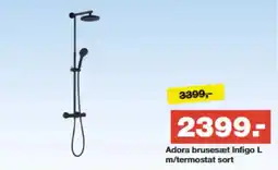 Bauhaus Adora brusesæt Infigo L m/termostat sort tilbud