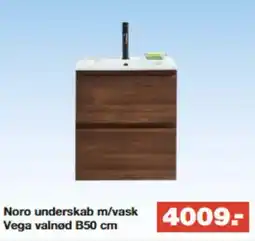 Bauhaus 4009- Noro underskab m/vask Vega valnød B50 cm tilbud
