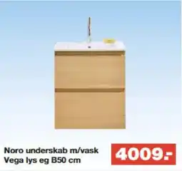 Bauhaus Noro underskab m/vask Vega lys eg B50 cm tilbud