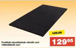 Bauhaus Troldtekt akustikplade ultrafin sort 1200x600x25 mm tilbud